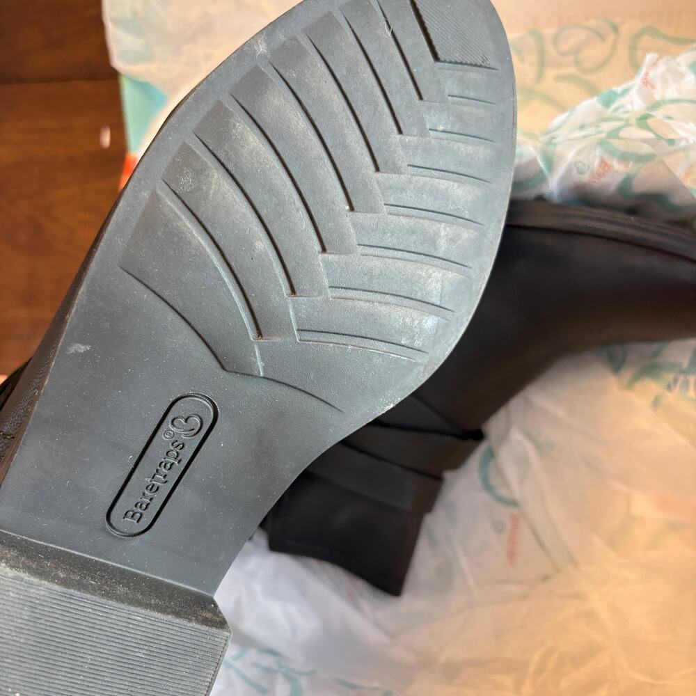 Baretraps Magena Boots 10 NWT Black Ankle Booties Bare Traps Vegan Leather - Picture 7 of 12